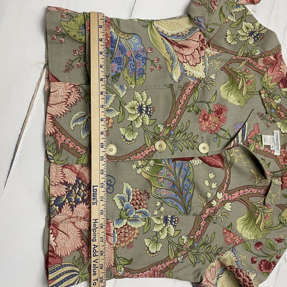 Women's Coldwater Creek Multicolor Floral Jacket Large  Button Boho USA Heavy - Picture 7 of 13